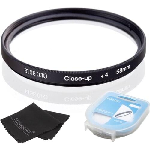 HOT SALE RISE(UK) 58mm Close-Up +4 Macro Lens Filter for Nikon Canon SLR DSLR Camera + filter case + gift