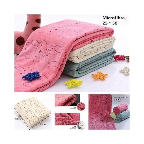 Focusnorm Soft Cute Rabbit Cotton Bath Towel Baby Kid Children Washcloth Face Hand Towel