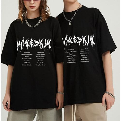 Maneskin Print T Shirt Spring Summer Holiday Street Graffiti Style Men/Women Casual T-shirt Novelty Street Hip Hop Streetwear
