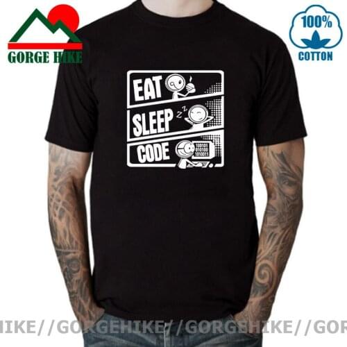 GorgeHike Funny Eat Sleep Code T shirts women men Linux Programmer T-shirt Homme Computer Coder Coding Tee shirt hombre camiseta