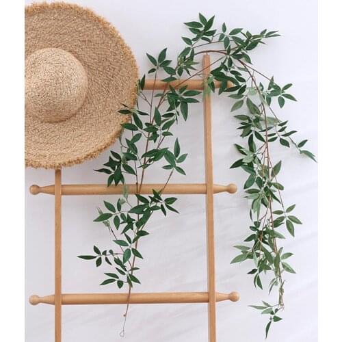 1Pc 180cm Artificial Plant Easy to Bend Require No Maintenance Fabric Decorative Green Fake Rattan for Party Decoration 2021
