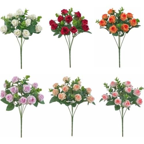 1Pcs Artificial Rose Flowers Bouquets Plastic Simulation Rose Decorative Fake Flower Branch for Wedding Party Home Decor