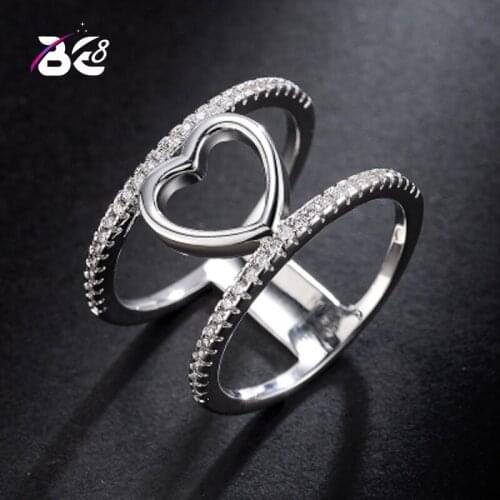 Be 8 Elegant Ring for Women Engagement Wedding Female Love Heart Shaped Rings Jewelry Luxury Design Anillos Mujer R124