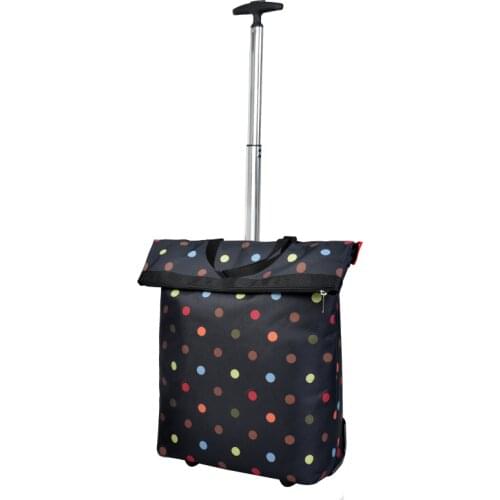 Fashion shopping cart Oxford cloth portable Trolly 3-position folding trolley stainless steel Pull Rod bag with mute wheel