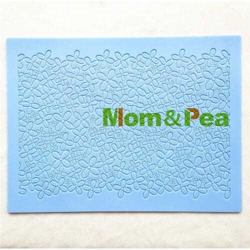 Mom&Pea GX203 Free Shipping Flowers Lace Pad Cake Decoration Fondant Cake 3D Mold Food Grade Silicone Mould