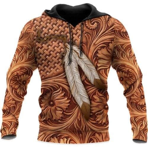 Autumn and winter Harajuku sweatshirt Indian indigenous culture 3D full print hoodie men and women casual zipper jacket