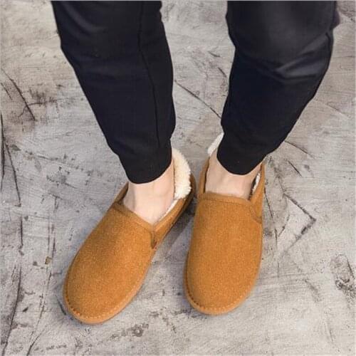 2019 Winter Spring Men keep warm with fur snow shoes Male Flats Walking shoes male Sneakers Shoes Traveling