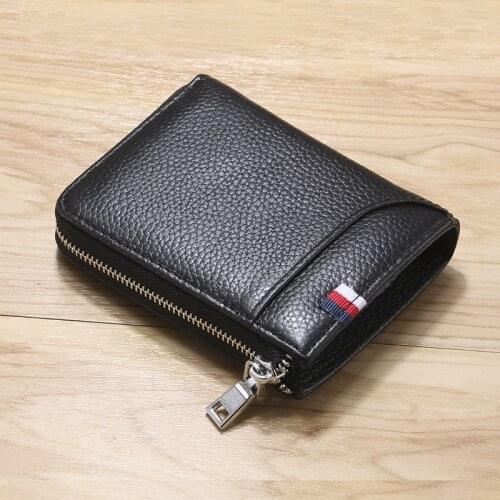 2019 New Mens Fashion Leather Wallet Rfid Leather Short Wallet Suede Leather Wallet