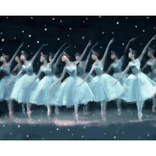 DIY Painting By Numbers Ballet Snowflakes Kit Oil Picture By Numbers Figure Wall Art Painting on Canvas Home Decoration Gift