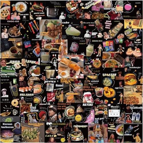 10/60pcs European And American Style Plog Delicious Food Stickers For Luggage Skateboard Children Toy Aesthetic Decals Stickers