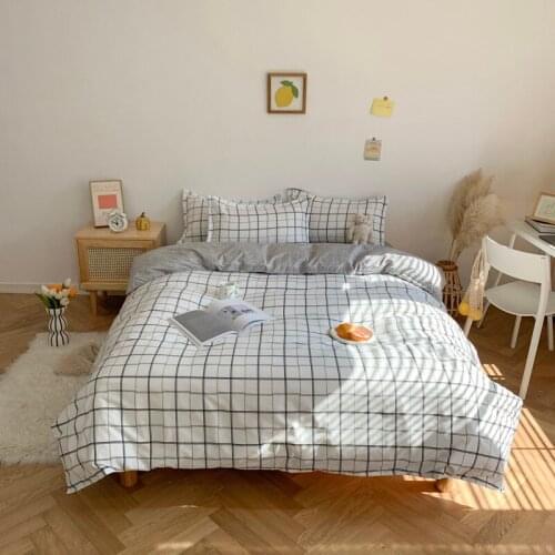 2021New Style Bedding Pure and fresh and grid Childrens Boy Girl And Adult Bed Linings Duvet Cover Bed Sheet Pillowcase