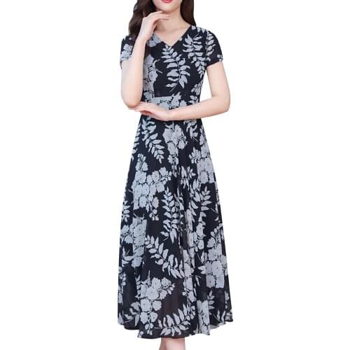 Beach Dresses For Women Plus Size Short Sleeve Dresses For Women Casual Summer Floral Dress Women Elegant Robe Femme Été Платье
