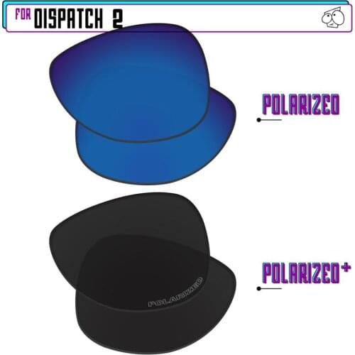 EZReplace Polarized Replacement Lenses for - Oakley Dispatch 2 Sunglasses - Black P Plus-Sapphire P