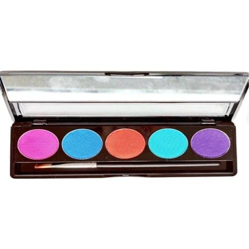 Hot 5 Colors Safe Water Based Activated Private Label Make Up Face Paint And Body Art Palette Adult Body Paint Kit