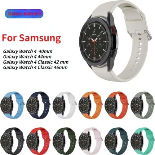 New Watch Strap for Samsung Galaxy Watch 4 40mm 44mm Waterproof Silicone Band for Galaxy Watch4 Classic 46mm 42mm Sport Bracelet