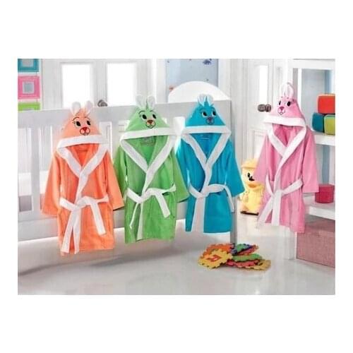 Zeynep textile childrens bathrobe with ears 100% cotton 1-12Yaş