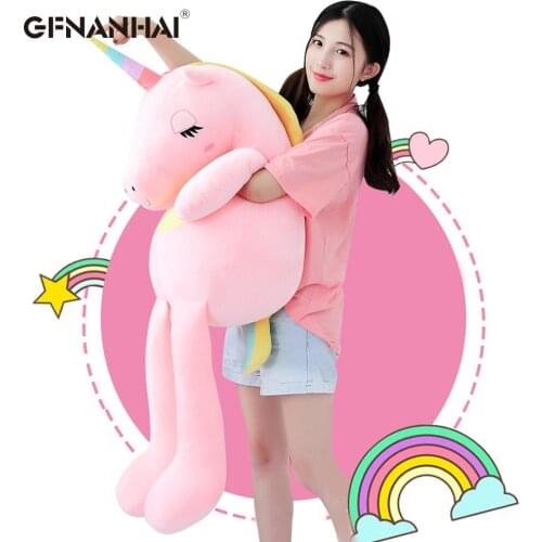 1pc 60-160cm Kawaii Large Soft Unicorn Animal Plush Toy Stuffed Toy Girl Gift Childrens Toy Sofa Pillow Cushion Home Decoration
