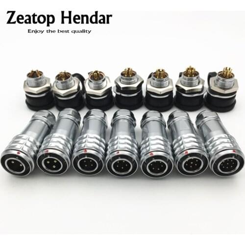 10Set SF12 2 3 4 5 6 7 9 Pin Waterproof Metal PUSH-PULL IP67 Male Plug Female Socket 12mm Chassis Panel Mount Aviation Connector