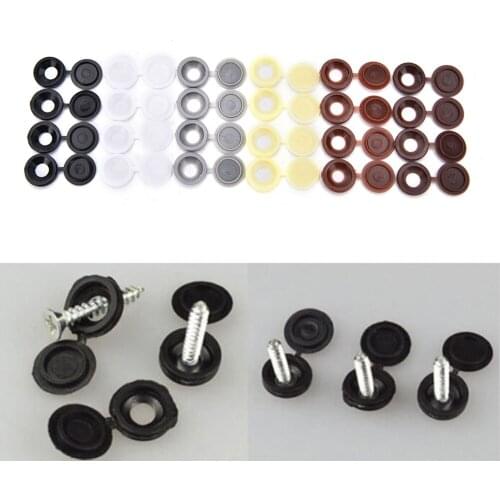 10pcs/lot Hinged Screw Cover Caps 3mm-4mm ABS Hinged Plastic Screw Cover Fold Caps For Car Home Furniture Decoration 6 Colors