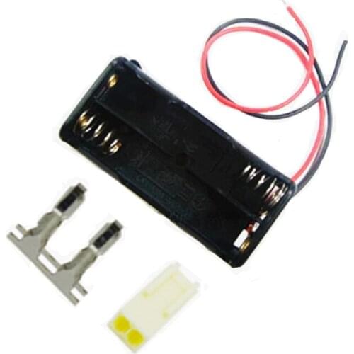 100Pcs 2xAAA Battery Case Holder Socket Wire Junction Boxes With 15cm Wires, KF2510 Header and Crimps