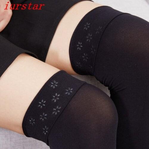 120D Velvet Knee Socks Fashion Women Sexy Silicone non-slip Stockings High Nylon Women Stockings Medias De Mujer Female Pantys
