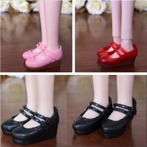3pairs Fashion Shoes For Blythe Dolls Plastic Wedge Heel Shoes For Licca Dollhouse Mini Shoes For 1/6 BJD Doll Accessories