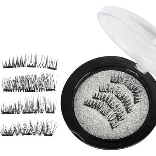 3D Magnetic Eyelashes Natural For handmade Eyelashes Extension Long Reusable Glue-Free 3 Magnet Lashes