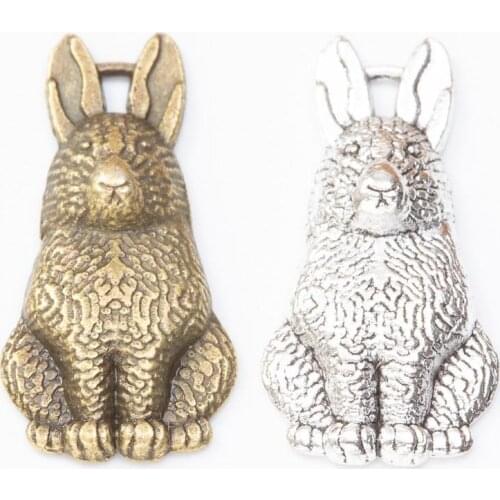 80pcs 13*26MM silver color rabbit hare charms antique bronze metal alloy pendants for bracelet necklace earring diy jewelry ma