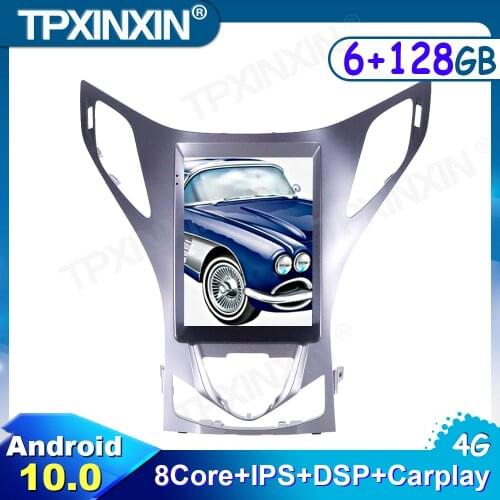 6GB+128GB Tesla Screen For Hyundai AZERA Grandeur Car Radio GPS Navigation Audio Android 10 Multimedia DVD Video Player Stereo