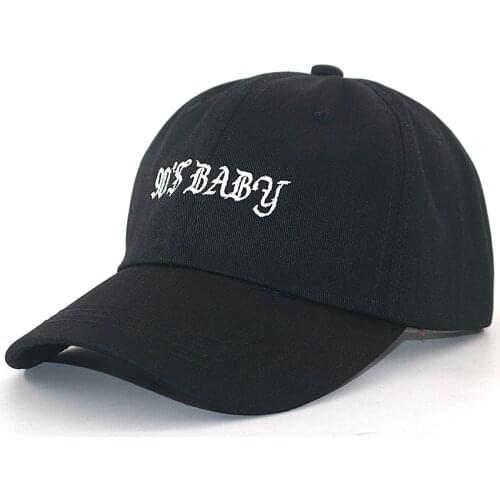 100% cotton 90S BABY dad hat embroidery pure black fashion baseball cap adult new sports caps unisex