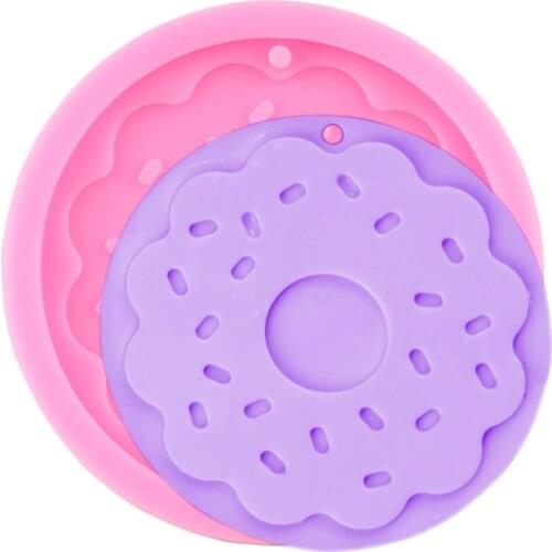 Donut Keychain Silicone Mold DIY Craft Epoxy Resin Molds Pendant Charms Making Jewelry Mould Cookie Chocolate Fondant Moulds