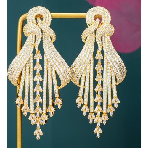 Brand High Quality Luxury Trendy Sparkly Big Dangle Earring Enthusiasm Jewelry for Women Fashion Wedding Daily Earring Jewelry