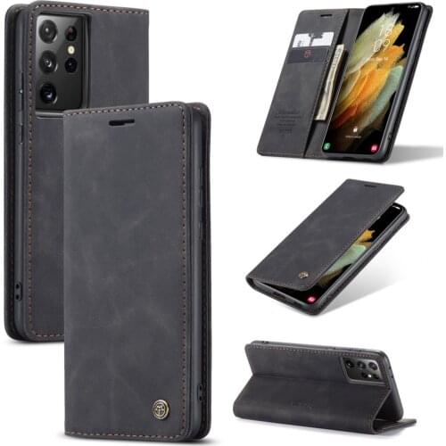 CaseMe Retro Flip A51 A71 A52 A72 Case For Samsung Note 20 Ultra S20 S21 Ultra S20 FE S8 S9 S10e Plus S7 Edge Magnet Card Holder