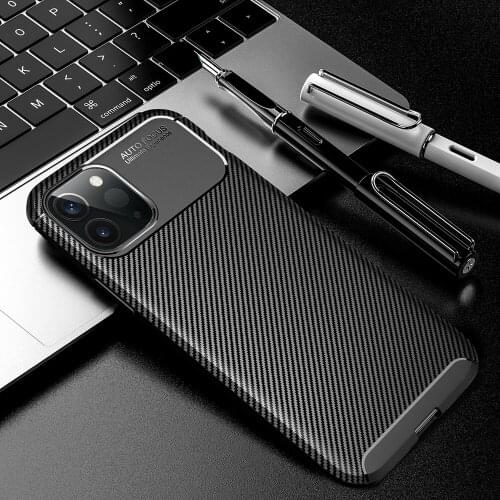 Carbon Fiber Case On For Apple iPhone 12 Mini Pro Max Aifon i Phone 12Mini SE 2020 Case TPU Soft Silicone Shockproof Coque Cover