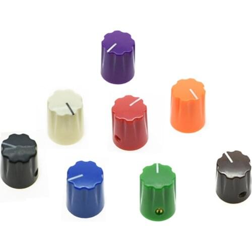 Black 10x Guitar Amp Effect Pedal Knobs 1/4" Davies 1900H Style Knob Set Screw Various Color