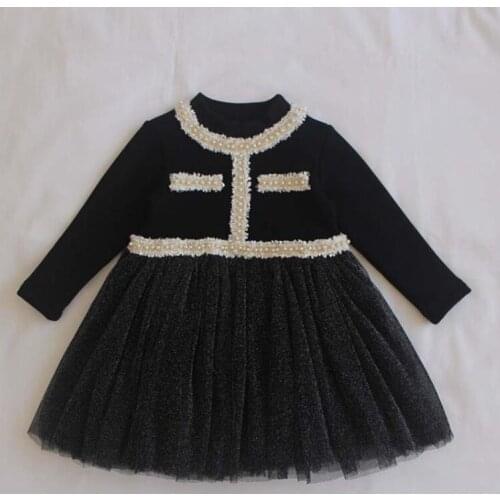 DFXD 2020 Winter Girls Princess Dress Starry Plus Velvet Sky Mesh Long Sleeve Birthday Party Dress Vestido Children Clothing