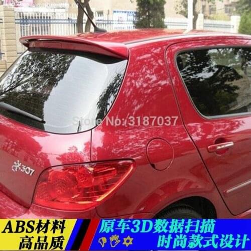 For Peugeot 206 207 Spoiler sports ABS Plastic Unpainted Color Rear Roof Spoiler Wing Trunk Lip Boot Cover Car Styling