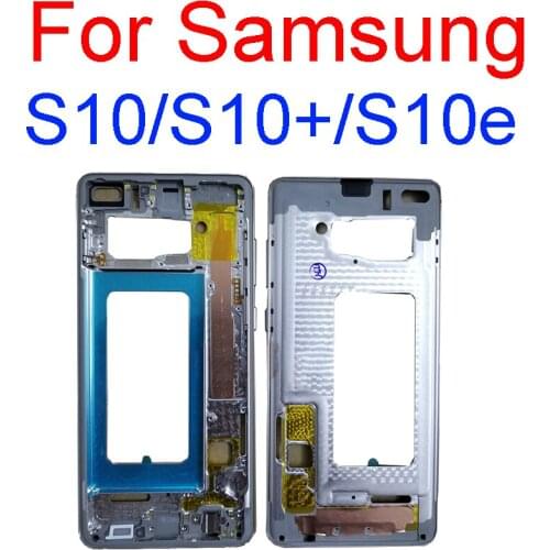 For Samsung Galaxy S10 S10+ S10 Plus S10e G973 G975 G970 Midplate Bezel Chassis Housing Middle Frame Housing Bezel Repair Parts