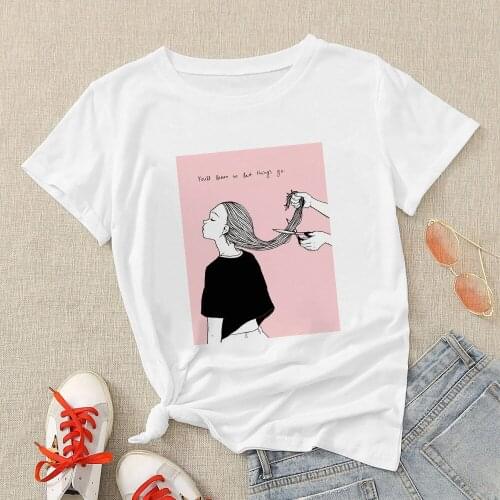 Crewneck T Shirt Women Summer Oversize T Shirt Vegan Girl ready for action Basic Clothes Hope Friends Women Clothes Top