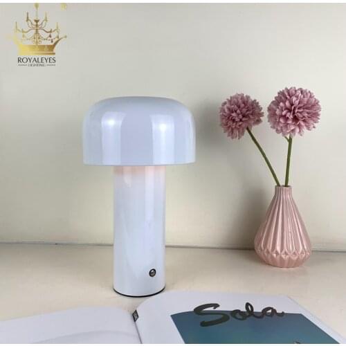 Italian Mushroom Lamp Portable Wireless Charging Touch Table Lamp Simple Desktop Decoration Bedroom Night Light USB Charging