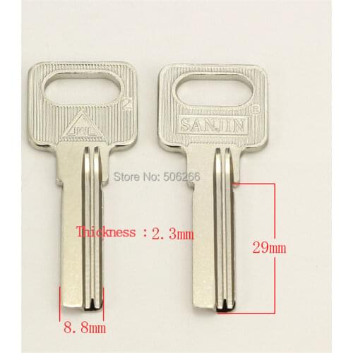 Jiawei 30mm left bath door & house key blank Civil key blank suit for Vertical key cutting machine keys embryo B071