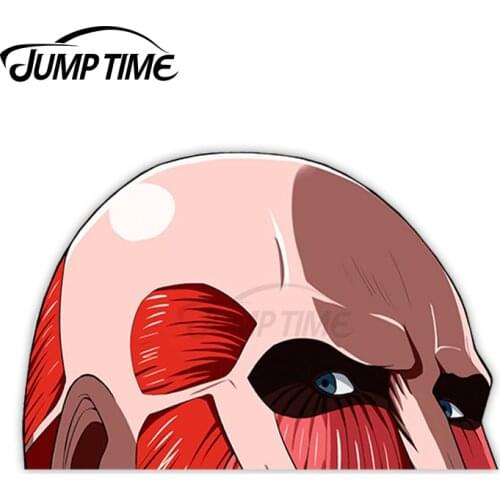 JumpTime 13 x 10.3 cm AoT Peeker Vinyl Car Stickers Motocycle Helmet Window Trunk Creative Race Waterproof Car Decal Decoration