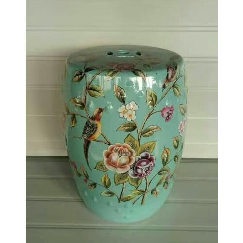 American style Jindezhen dressing ceramic garden stool Chinese ceramic drum stool bathroom porcelain beauty stool