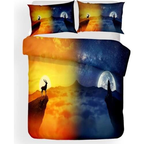 Hot style 3D digital wolf printing 100% Polyester bedding set 1 duvet cover + 1/2 pillowcases bed in a bag (no sheet)