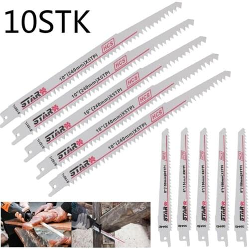 10Pcs Reciprocating Saw Blade Cutters For Wood Cutting Woodworking Tool For Makita/Dewalt/Bosch/Flex S644D S1531L Saw Blades
