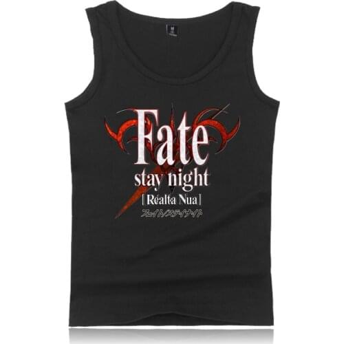 Fate Stay Night print Tank Top Men Anime Bodybuilding Sleeveless Shirt Fitness Tank Tops plus size Summer Vest Casual Clothes