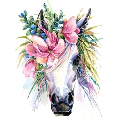 Painting By Numbers DIY Dropshipping 60x75cm Beautiful Flower Horse Head Animal Handmade Gift For Adult Unique Gift Home Decor