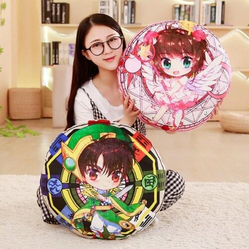 45CM NEW Anime Lovely Card Captor SAKURA doll Plush Pillow Model Toys Girls Magic Wand Bedroom Decorations Gift