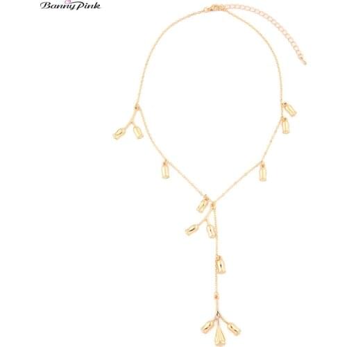 Banny Pink Sweet Rose Statement Tassel Pendant Choker Necklace For Bridal Chic Flowers Charms Y Clavicle Choker Collar Colliers