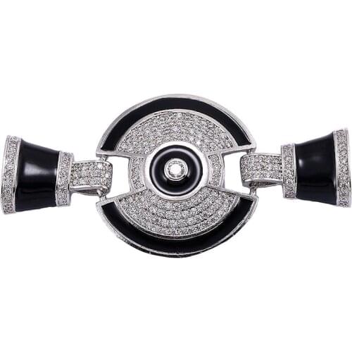 Supplies For Jewelry Black Enamel Charms Pendants For Bracelets & Necklaces Vintage Zircon Micro Pave Floating Charms Wholesale